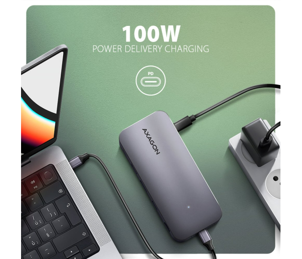 Axagon USB 12 in1 10Gbps, 3x USB-A, USB-C, HDMI, DP, RJ-45, M. - 1185557 - zdjęcie 9
